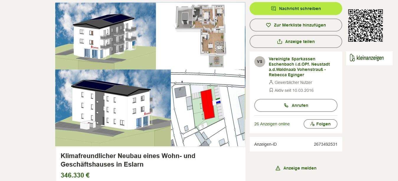 Eslarn – kommunal: Ist der Sparkassen-Neubau vielleicht (doch) nur eine Testamentserfüllung?